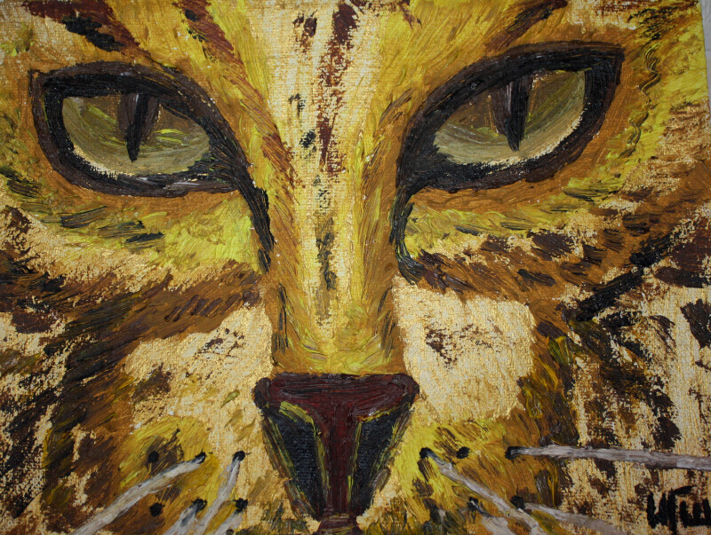 Картина маслом "КОТ-ик".