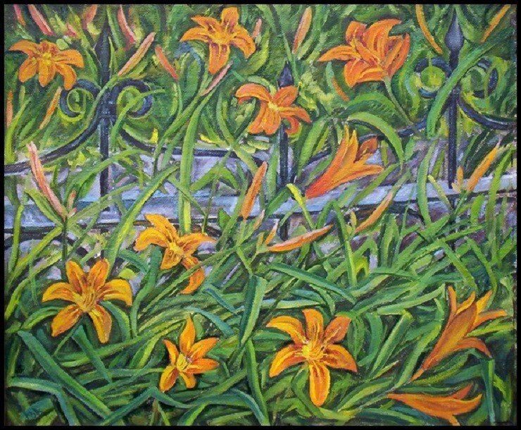 Лилии в саду