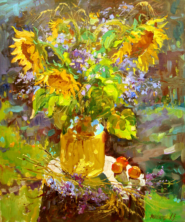 Утро.На пеньке