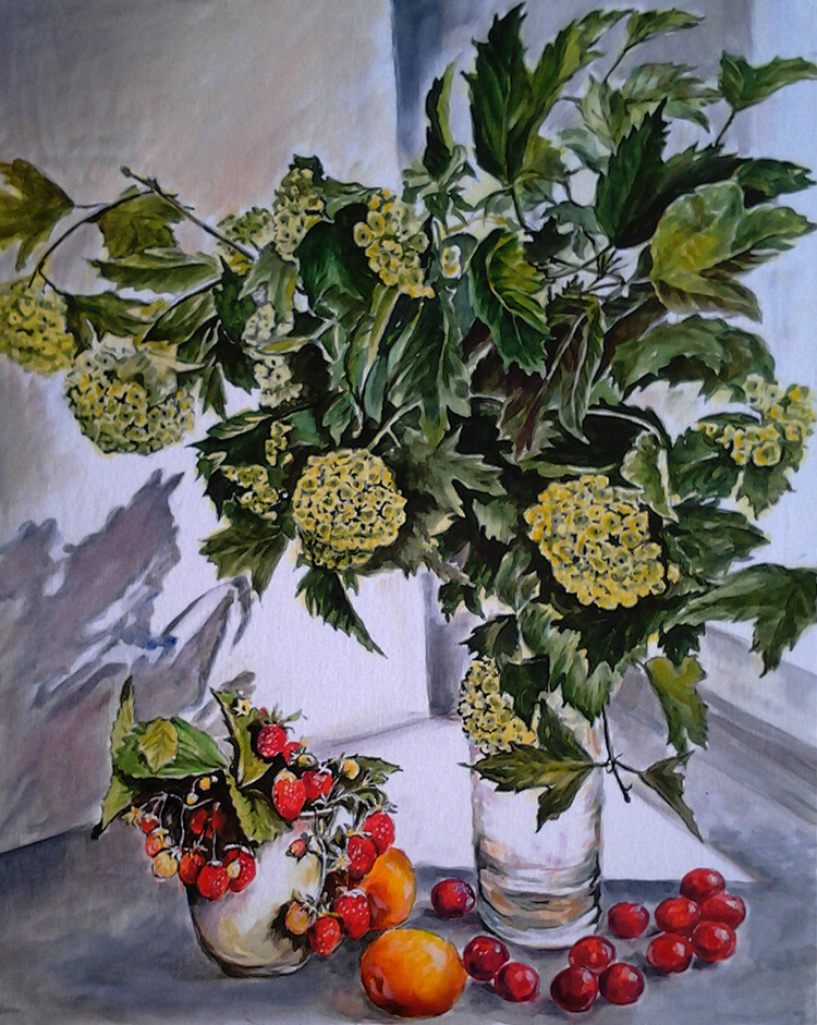 калина на окне