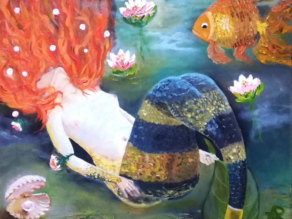 Русалка на дне моря