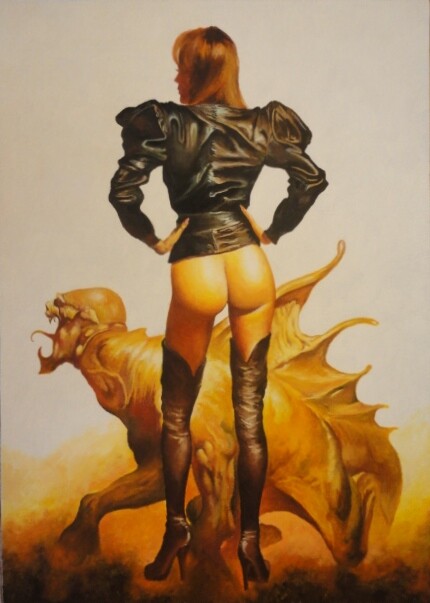 девушка в ботфортах