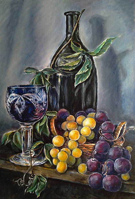 натюрморт с виноградом