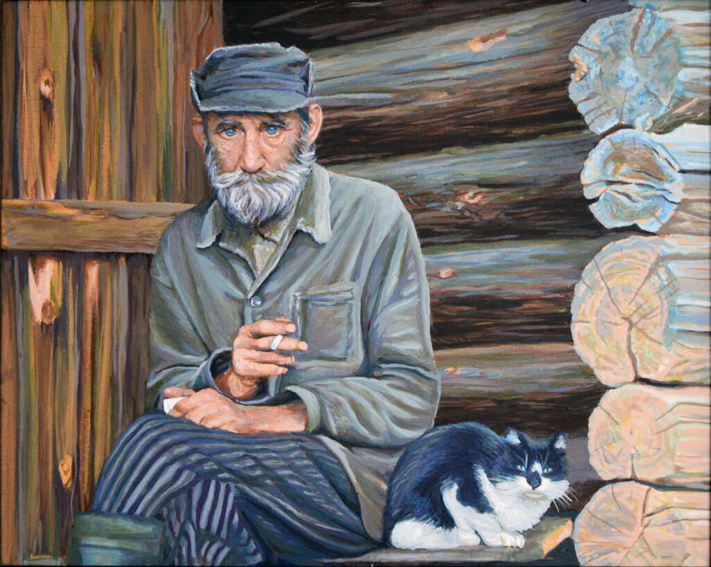 Старик и кошка