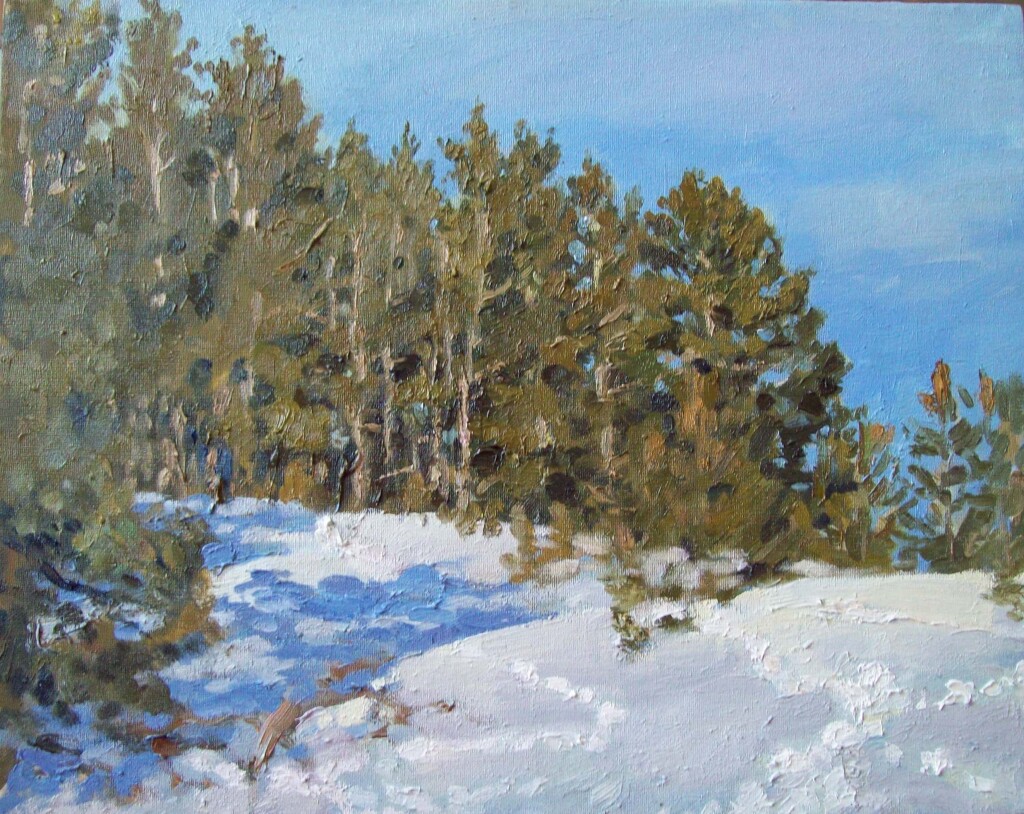 Март. Сосны.