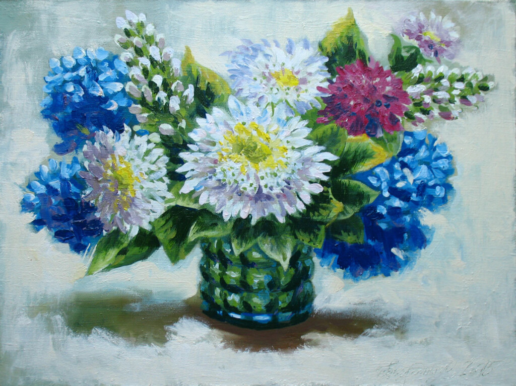 белые астры