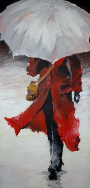 под зонтом в красном плаще копия кона