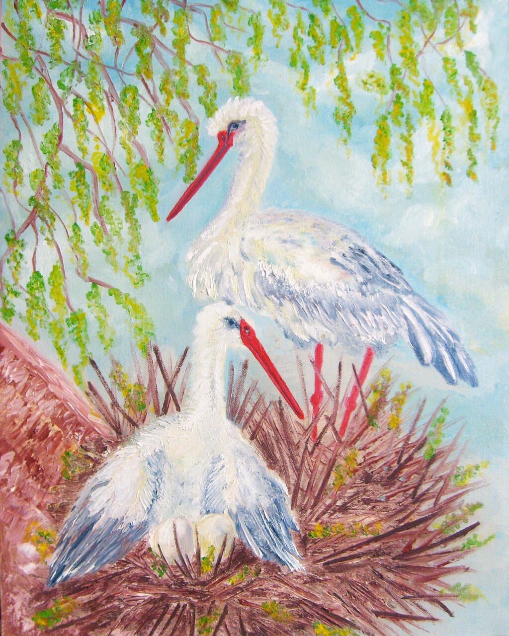 Аисты в гнезде