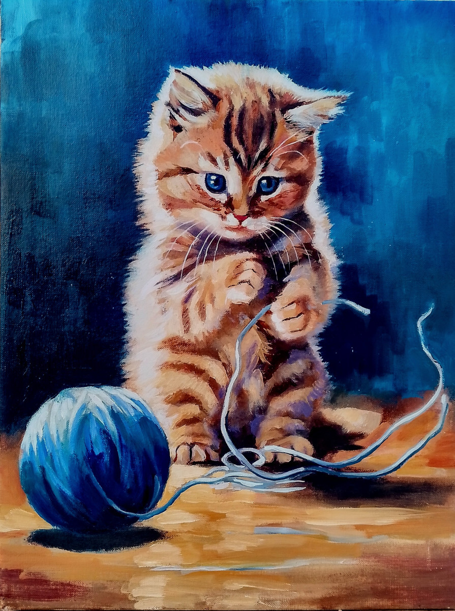 Котёнок и пряжа