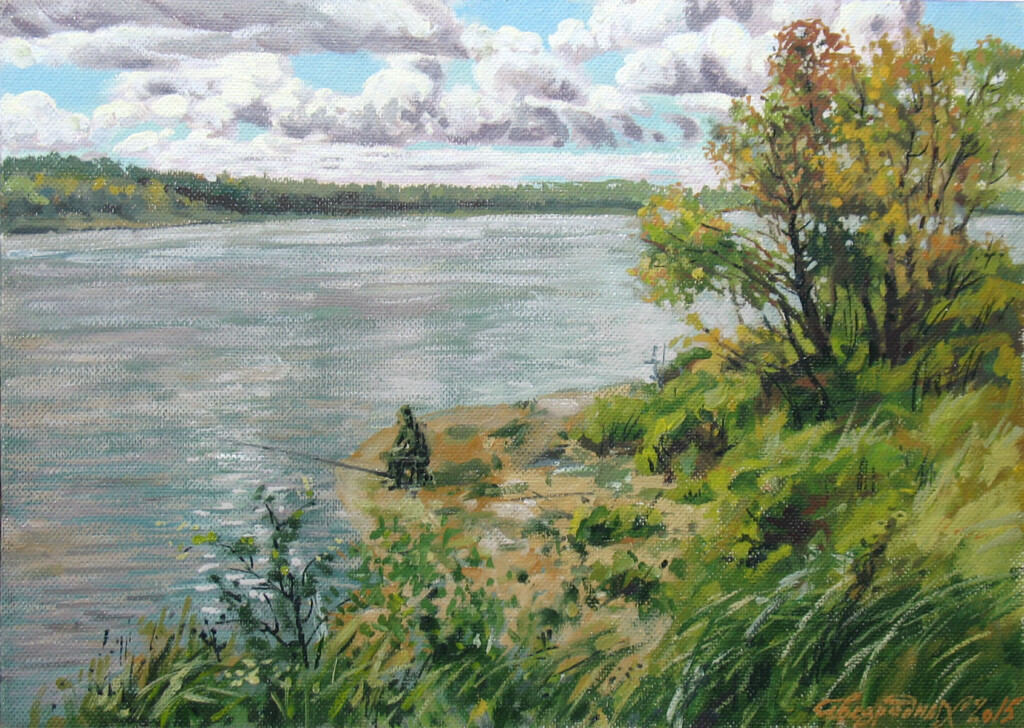 Река,рыбачек