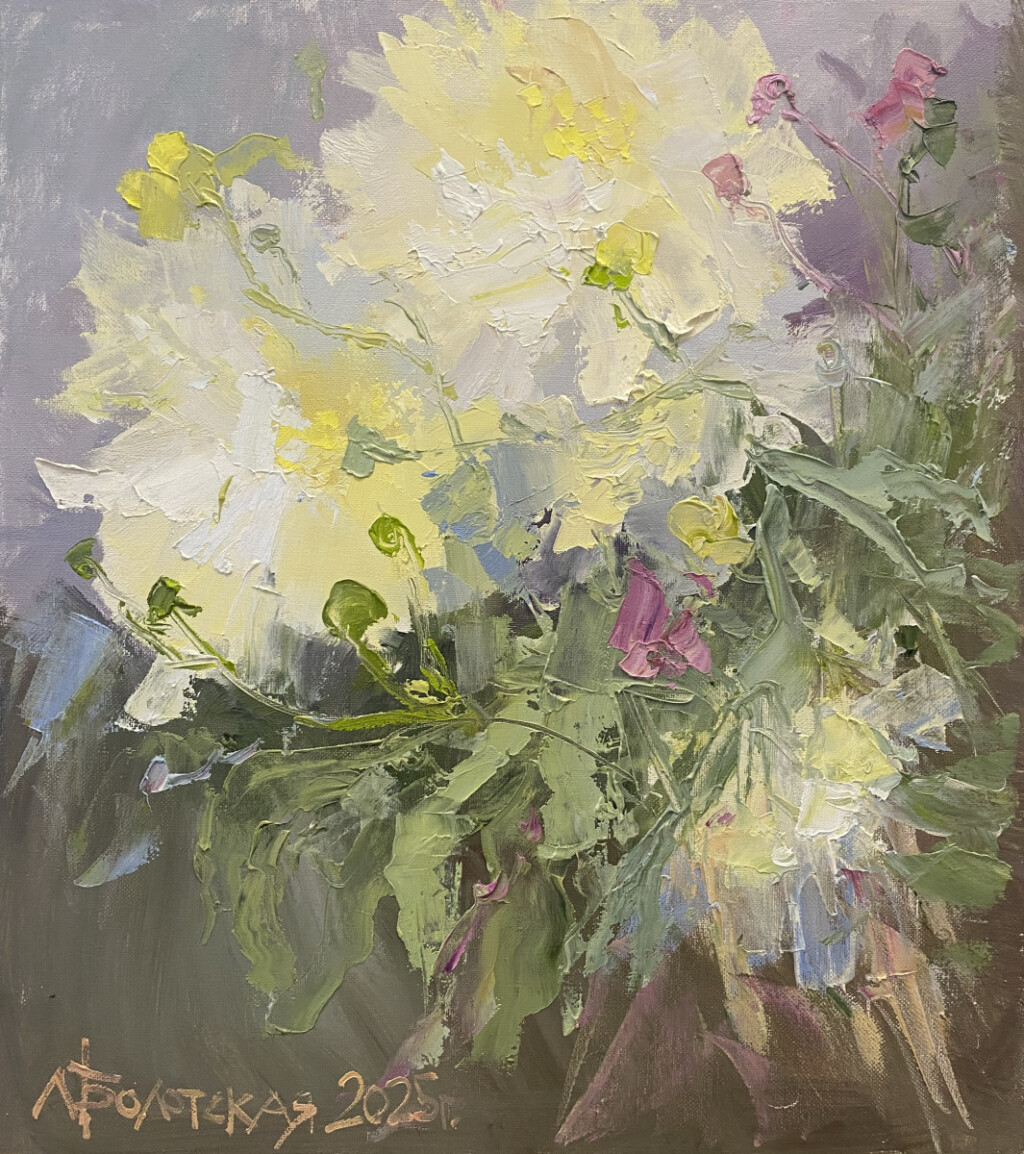 Пионы в лунном свете