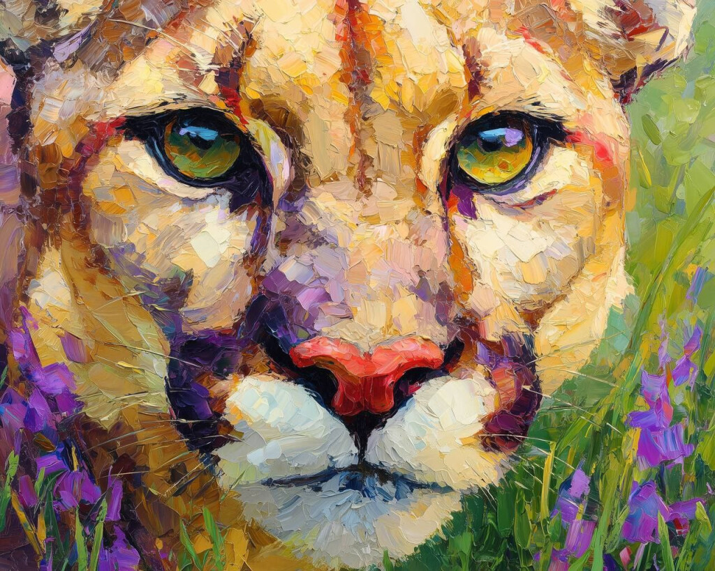 Пума цветочный рай на рассвете