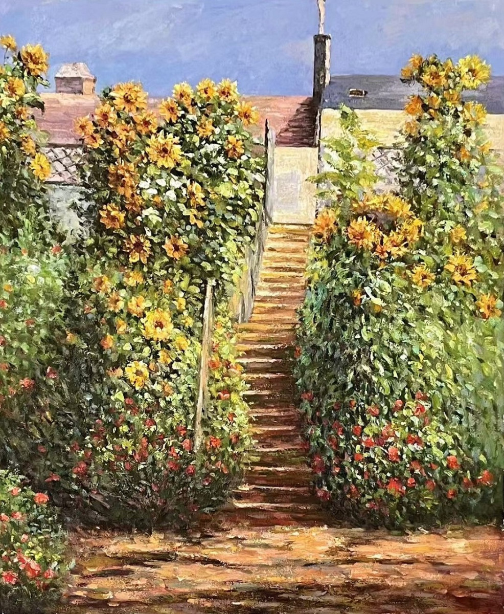 (копия) Клода Моне «Лестница в Ветёй, 1881»