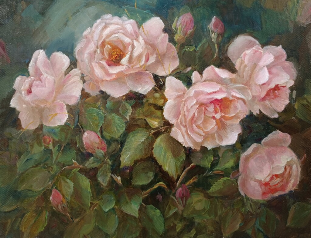 Розовые розы