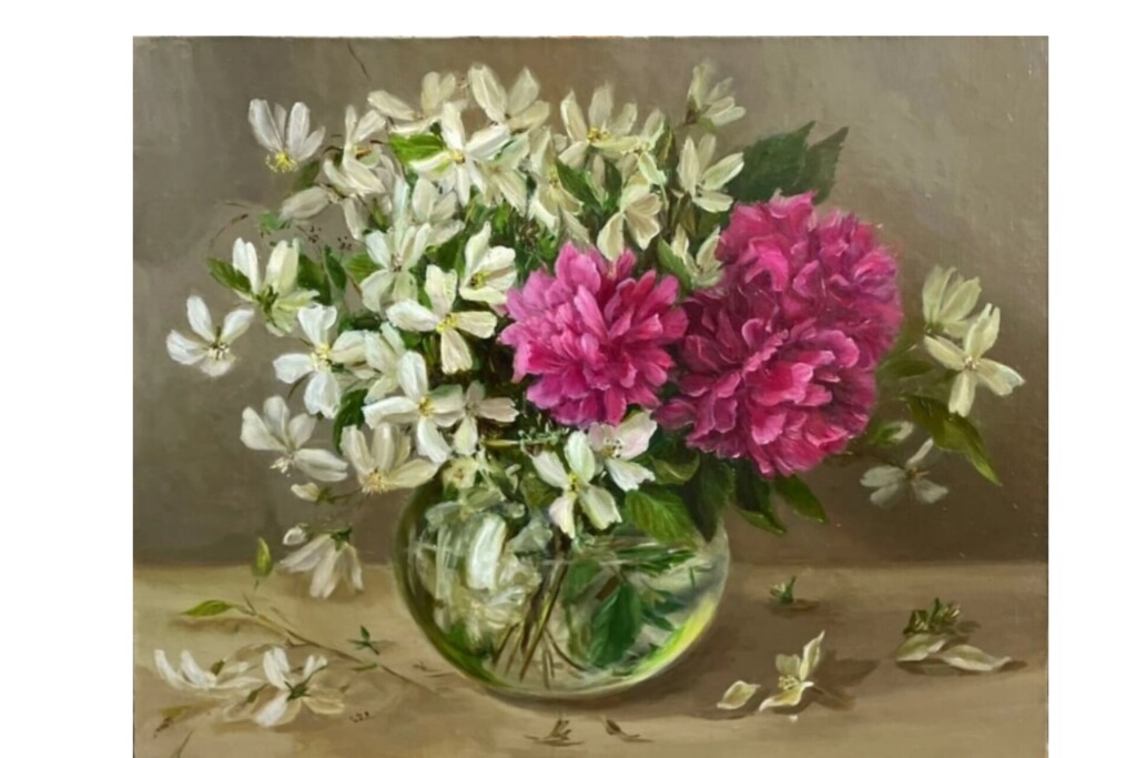 Жасмин и пионы