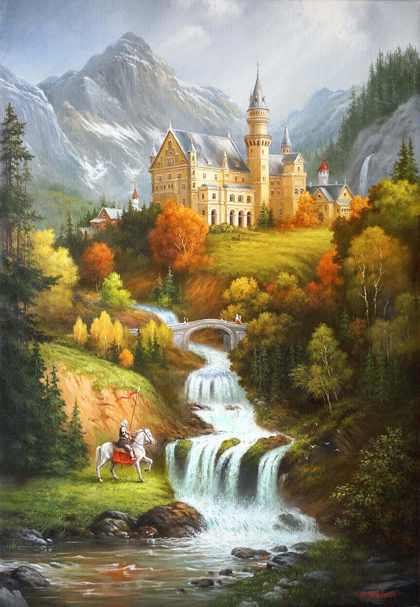 Горный пейзаж с замком