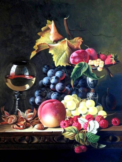 Натюрморт с бокалом вина