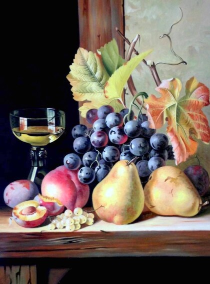 Натюрморт с виноградом