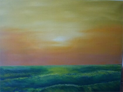 закат на море