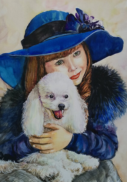 Девочка с собакой