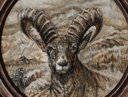 Картина на березовой коре Тур.