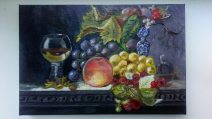 Натюрморт с бокалом вина