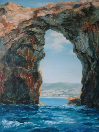 Вид на Пилос через арку "Сфактырии"