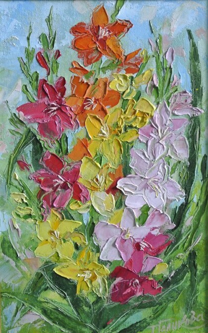 Гладиолусы.