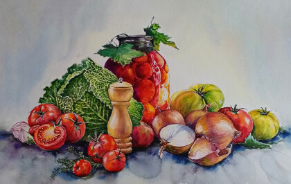 Помидорный натюрморт