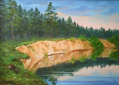 Тихий вечер на Волге.