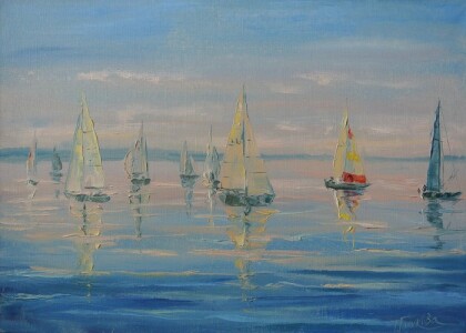 Парусная регата на Волге.