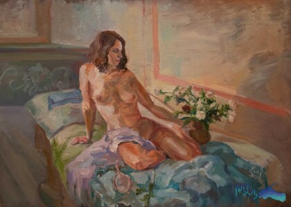 Девушка с розами