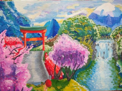 Сакура в саду