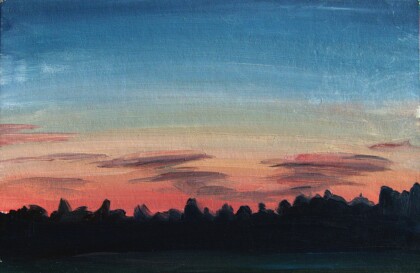 Летний закат. Этюд.