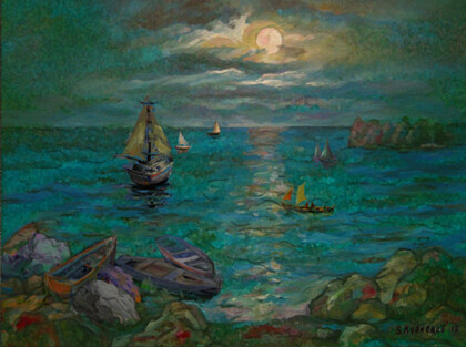 при морском лунном свете