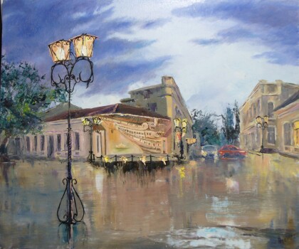 Феодосия. Музейная площадь после дождя.