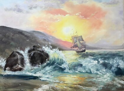 Парусник на рассвете