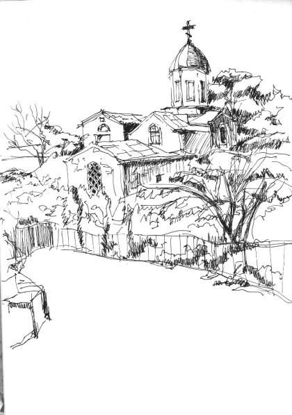 Зарисовка Иверского храма. Феодосия.