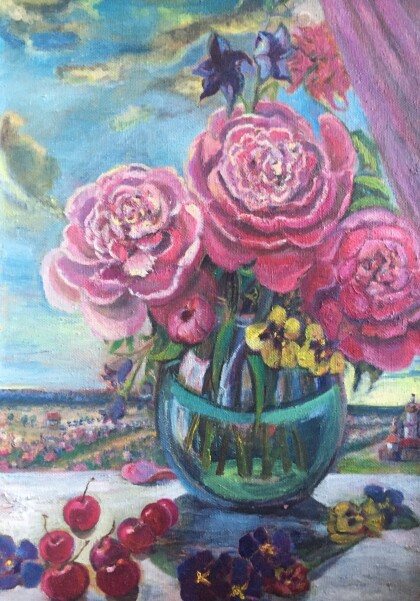 Пионы на закате