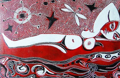 пробуждение(полет стрекозы) (серия красное и черное)