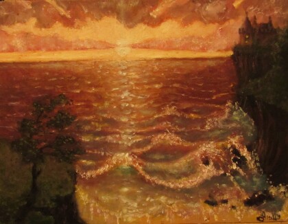 Замок на скале у моря