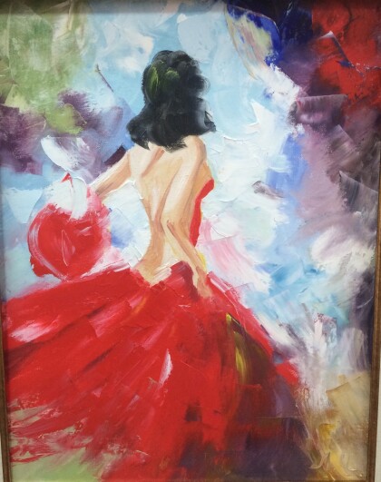 девушка в красном