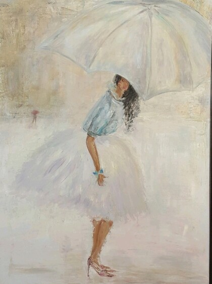 Девушка под зонтом