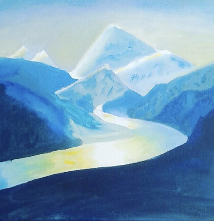 Эльбрус вечером