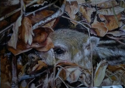 Кабанчик в листьях