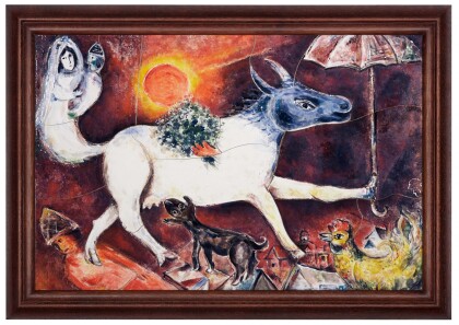 Керамическая картина по мотивам работы Марка Шагала «Корова с зонтиком»