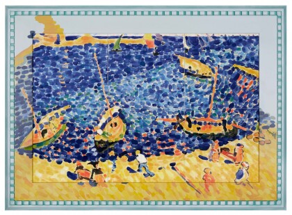 Керамическая картина по мотивам работы Андре Дерен «Лодки в Коллиуре»