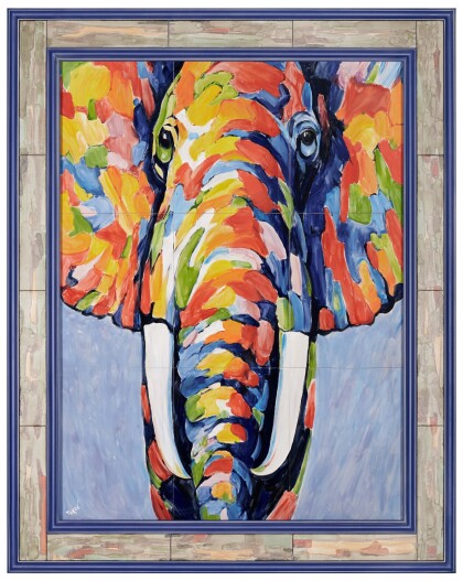 Керамическая картина по мотивам работы неизвестного художника «Слон»