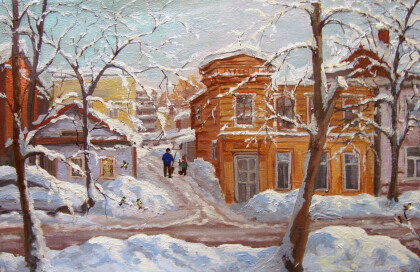 Снег в городе