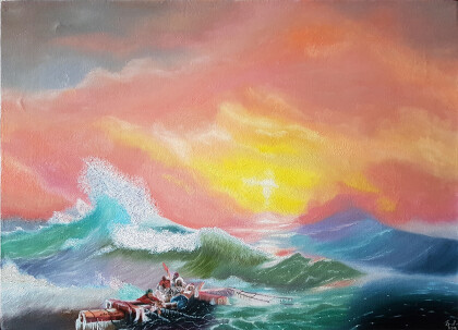 Копия картины Айвазовского "9 вал"